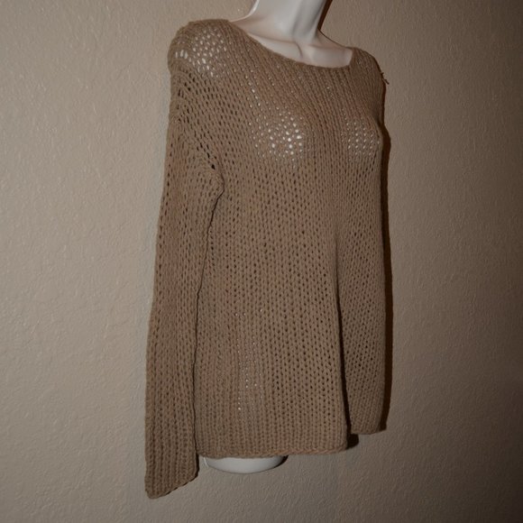 $345 Sz XS Vince Brown Loose Knit Long Sleeve Sweater - Picture 5 of 7